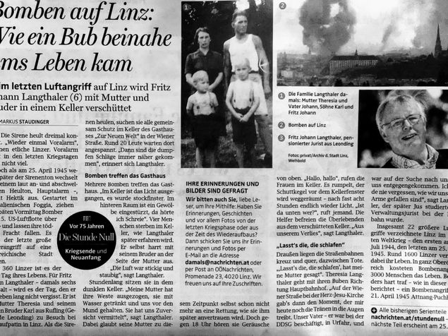 Fritz Langthaler erinnert sich an das Kriegsende vor 75 Jahren