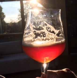 1. Oktober 2020 - Erste Zwickelprobe. Die Farbe des Bieres -Biertyp Nürnberger Rotbier - und die Süffigkeit sind vielversprechend!